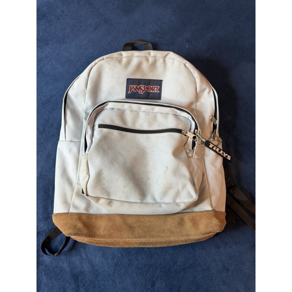 JanSport Right Pack Backpack Baby Blue Suede Bottom Modern Unisex Kids